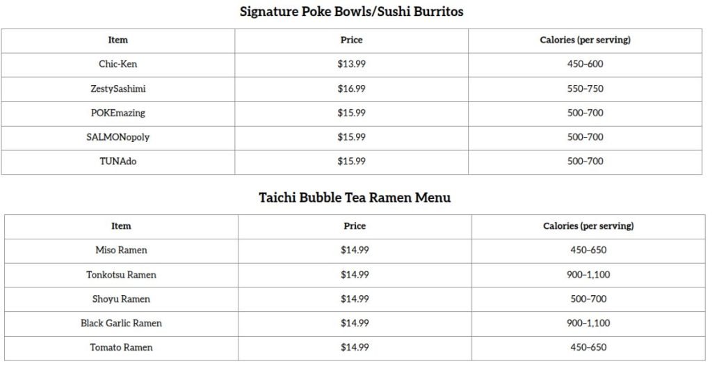 Taichi-Bubble-Tea-Information