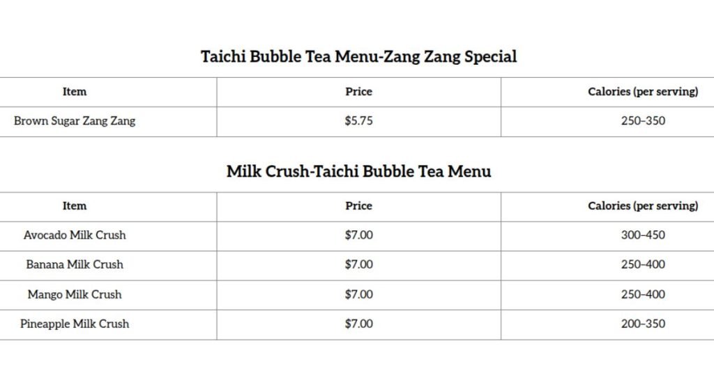 Taichi-Menu